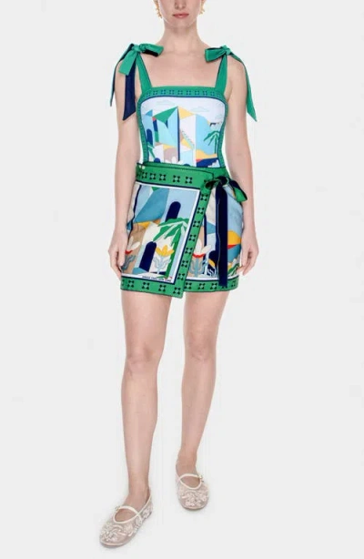 Jessie Zhao New York Swim Cover Up Skirt-green Wonderland