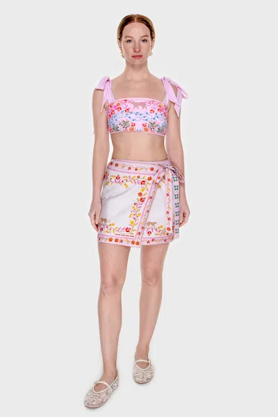 Jessie Zhao New York Swim Cover Up Skirt-pink Blossom