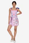 Jessie Zhao New York Swim Cover Up Skirt-pink Garden In Multi