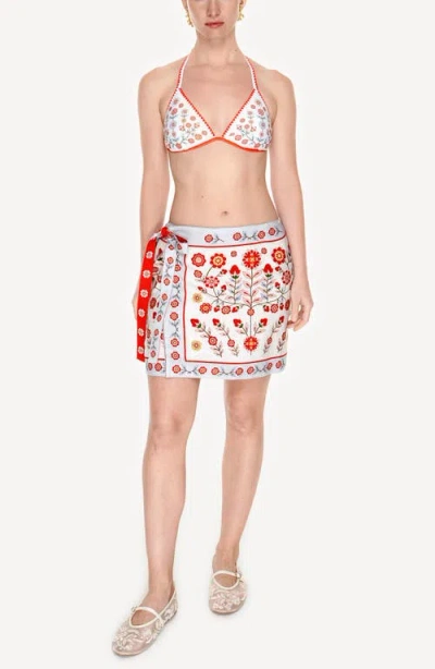 Jessie Zhao New York Swim Cover Up Skirt-red Garden