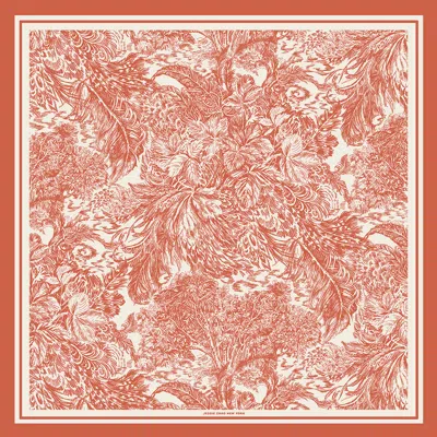 Jessie Zhao New York Terracotta Dream Double Sided Silk Scarf In Red