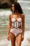 Jessie Zhao New York White Bloom One-piece Swimsuit In Multi