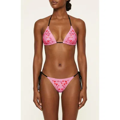 Jessie Zhao New York Wild Rose Reversible Triangle Bikini Top In Multi