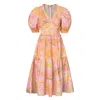 Jessie Zhao New York Astrid Marble Smocked Midi Dress