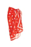 Jessie Zhao New York Women's Beach Sarong Wrap - Red Tides In Red
