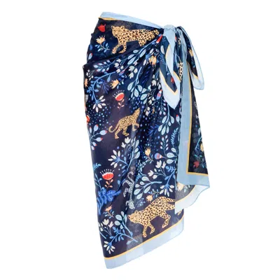Jessie Zhao New York Women's Beach Sarong Wrap – Amazon Rainforest-blue