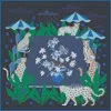 Jessie Zhao New York Women's Black / Blue / Brown Double Sided Wool Silk Scarf Of Night Banquet