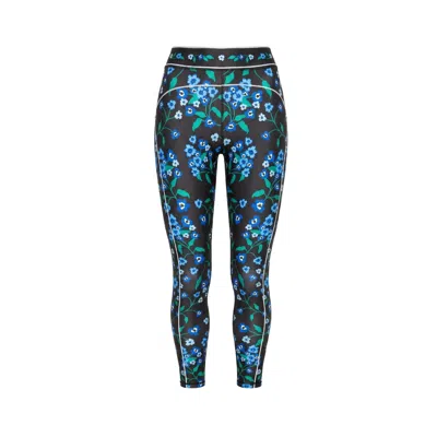 Jessie Zhao New York Women's Black / Blue Garden Nocturne High-waisted Cropped Leggings