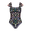 Jessie Zhao New York Women's Black Day/night Garden Reversible One-piece Swimsuit In Black