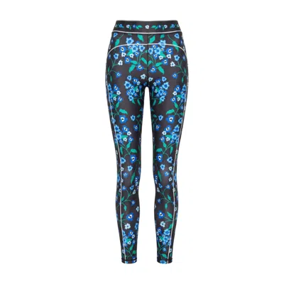 Jessie Zhao New York Women's Black Garden Nocturne High-waisted Leggings In Blue