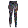 Jessie Zhao New York High Waist Yoga Leggings In Night Dreaming Of Garden In Black