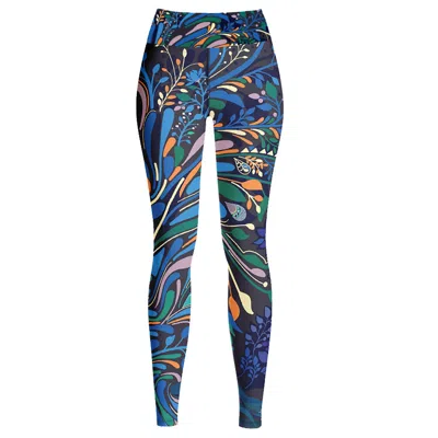 JESSIE ZHAO NEW YORK WOMEN'S BLACK HIGH WAIST YOGA LEGGINGS IN SPRINKLE NIGHT