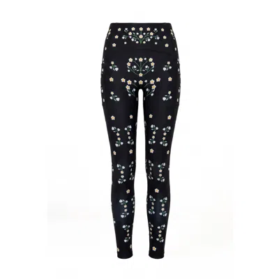 Jessie Zhao New York Women's Black Night Garden High-waisted Leggings