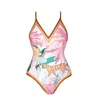Jessie Zhao New York Blush Jungle Reversible V-neck One-piece Swimsuit In Multi