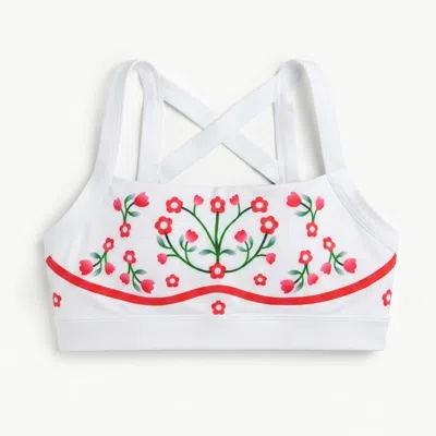 Jessie Zhao New York Women's Black / White Day Night Garden Reversible Racerback Sports Bra