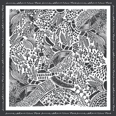 Jessie Zhao New York Women's Black / White Double Sided Wool Silk Scarf Of Black Garden
