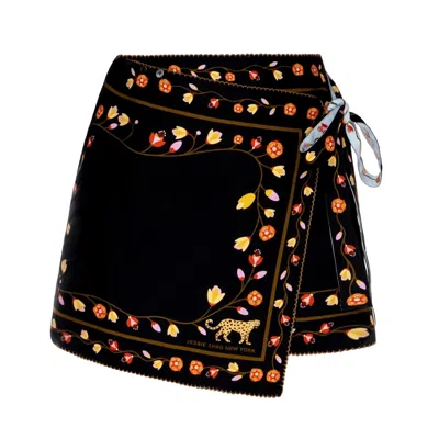 Jessie Zhao New York Women's Black / White Swim Cover Up Skirt-night Imagination In Multi