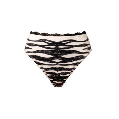 Jessie Zhao New York Women's Black / White Zebra Stripe Bikini Bottom In Multi