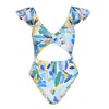 Jessie Zhao New York Women's Blue Afternoon Garden One-piece Swimsuit In Blue
