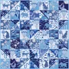 Jessie Zhao New York Double Sided Silk Scarf Of Rainforest Imagination In Blue