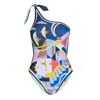Jessie Zhao New York Dream Like Reversible One-shoulder One-piece Swimsuit In Blue