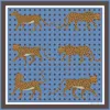 Jessie Zhao New York Double Sided Wool Silk Scarf Of Blue Leopards Garden In Blue
