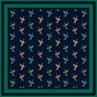 Jessie Zhao New York Freedom Wings Double Sided Silk Scarf In Blue