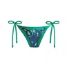 Jessie Zhao New York Women's Blue / Green Verdant Wild Reversible Tie Side Bottom In Multi