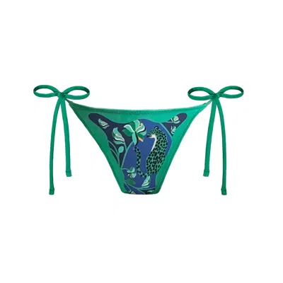 Jessie Zhao New York Women's Blue / Green Verdant Wild Reversible Tie Side Bottom