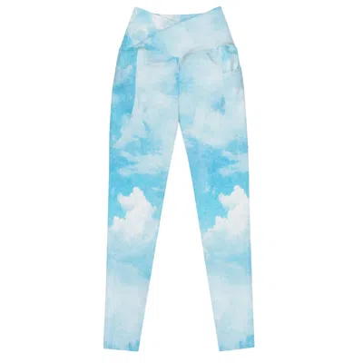 JESSIE ZHAO NEW YORK WOMEN'S BLUE HIGH WAIST YOGA LEGGINGS IN SKY