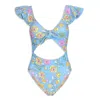 Jessie Zhao New York Ocean Flower One-piece Swimsuit In Blue