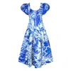 Jessie Zhao New York Women's Blue Printmaking Scoop Neck Cotton Midi Dress In Blue