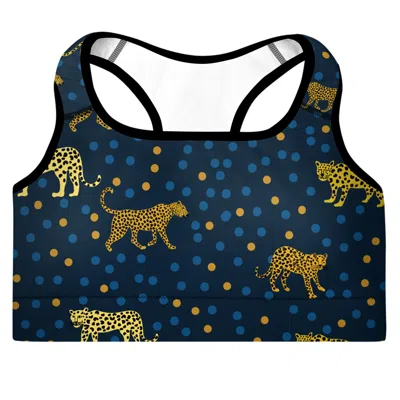 Jessie Zhao New York Women's Blue Sports Bra In Leopards Land