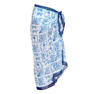 Jessie Zhao New York Women's Blue / White Beach Sarong Wrap – Blue Jungle