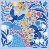 Jessie Zhao New York Women's Double Sided Silk Scarf Of Blue Birds In Blue