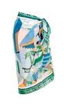 Jessie Zhao New York Women's Green / Blue Beach Sarong Wrap - Green Wonderland