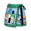 Jessie Zhao New York Swim Cover Up Skirt-green Wonderland In Multi