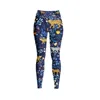 Jessie Zhao New York High Waist Yoga Leggings In Blue Leopards In Blue