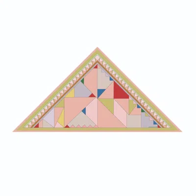 JESSIE ZHAO NEW YORK WOMEN'S NEUTRALS / PINK / PURPLE DOUBLE SIDED WOOL SILK TRIANGLE OF COLOR RECOMBINATION
