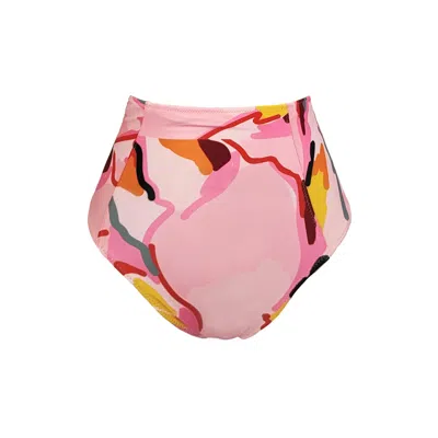 Jessie Zhao New York Women's Pink Aurora Bloom High Waisted Bikini Bottom
