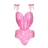 Jessie Zhao New York Pink Bloom One-piece Swimsuit In Pink
