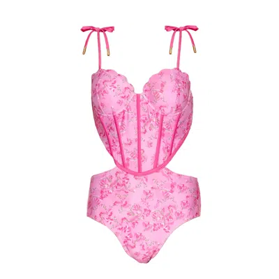 JESSIE ZHAO NEW YORK WOMEN'S PINK BLOOM ONE-PIECE SWIMSUIT
