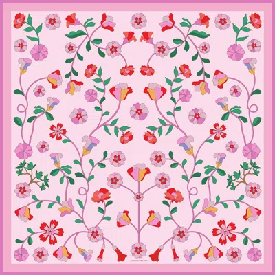 Jessie Zhao New York Blush Botanica Double Sided Silk Scarf In Pink