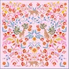 Jessie Zhao New York Women's Pink / Blue Double Sided Silk Scarf Of Pink Blossom Jungle In Multi