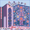 Jessie Zhao New York Women's Pink / Purple / Blue Double Sided Wool Silk Scarf Of Flower Imagination