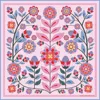 Jessie Zhao New York Women's Pink / Purple / Blue Double Sided Wool Silk Scarf Of Pink Garden