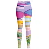 Jessie Zhao New York High Waist Yoga Leggings In Summer Afternoon In Pink/purple