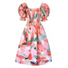 Jessie Zhao New York Women's Pink / Purple Marisa Watermelon Smocked Midi Dress In Red/pink