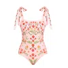 Jessie Zhao New York Women's Pink / Purple / Neutrals Pink Floral Harmony Embroidered Swimsuit In Pink/purple