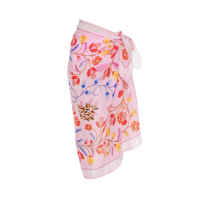 Jessie Zhao New York Women's Pink / Purple / White Beach Sarong Wrap - Pink Imagination